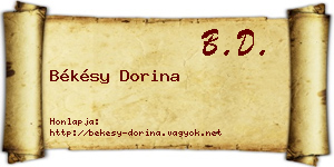 Békésy Dorina névjegykártya